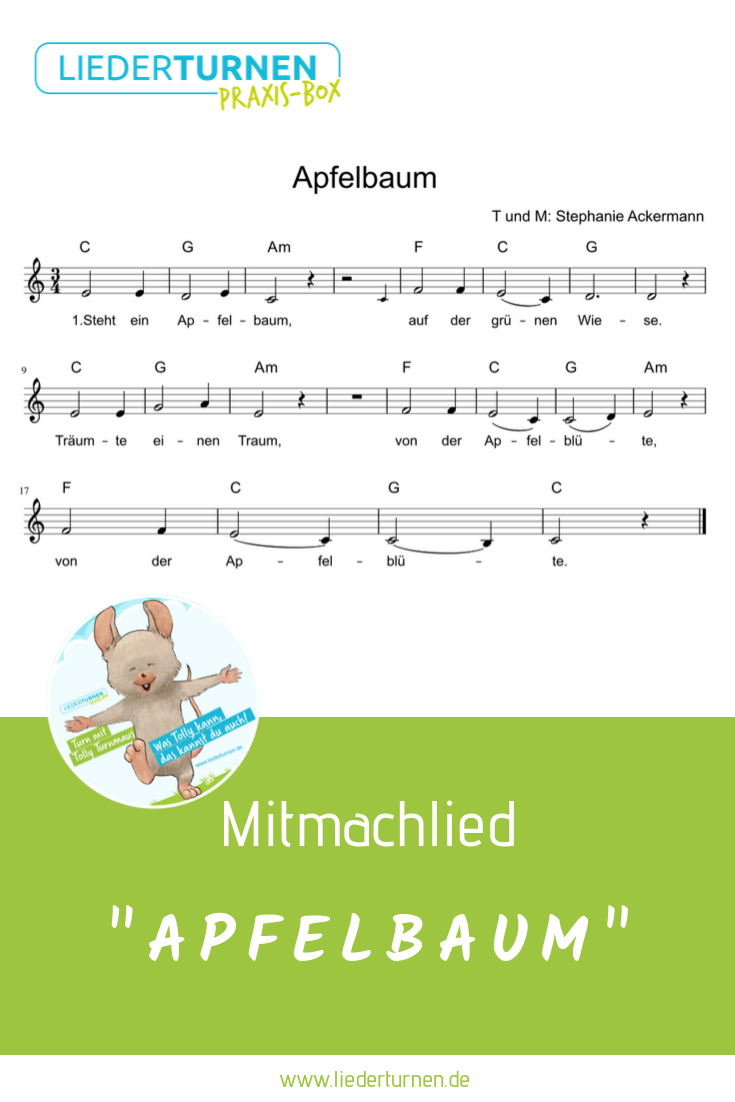 "Apfelbaum" Mitmachlied Noten | Kinder Lied, Kinderlieder pour Kinderlied Der Herbst Ist Da