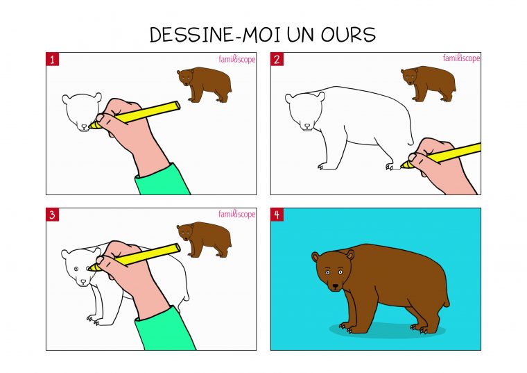 Apprendre À Dessiner Un Ours En 3 Étapes destiné Apprendre À Dessiner Un Bonhomme