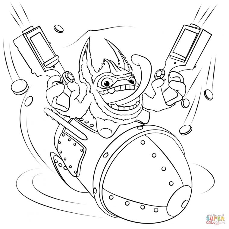 Ausmalbild: Skylanders Trigger Happy | Ausmalbilder avec Coloriage Skylanders Trap Team