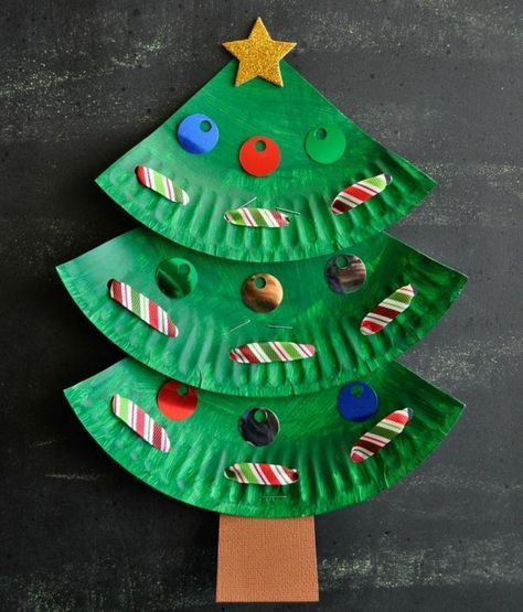 Basteln Sie Aus Gefärbten Papptellern Einen Weihnachtsbaum concernant Weihnachtsgeschenke Basteln Mit Kindern In Der Schule