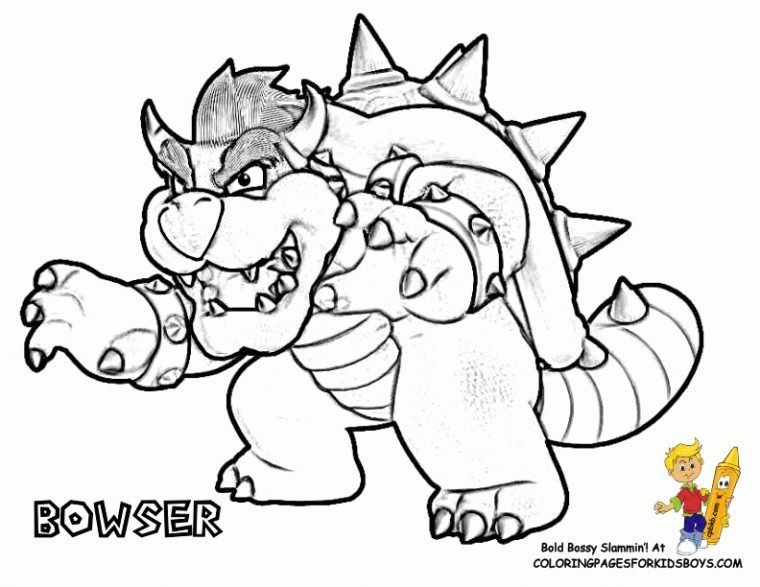 Bowser Printable Coloring Pages – Coloring Home tout Coloriage Bowser Jr