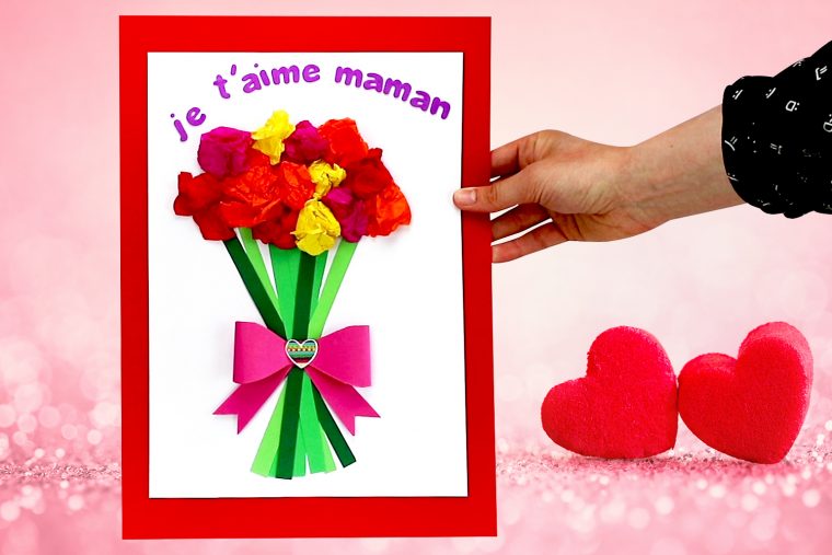 Carte Bouquet De Fleurs – Fête Des Mères – 10 Doigts pour Carte Fete Des Mere