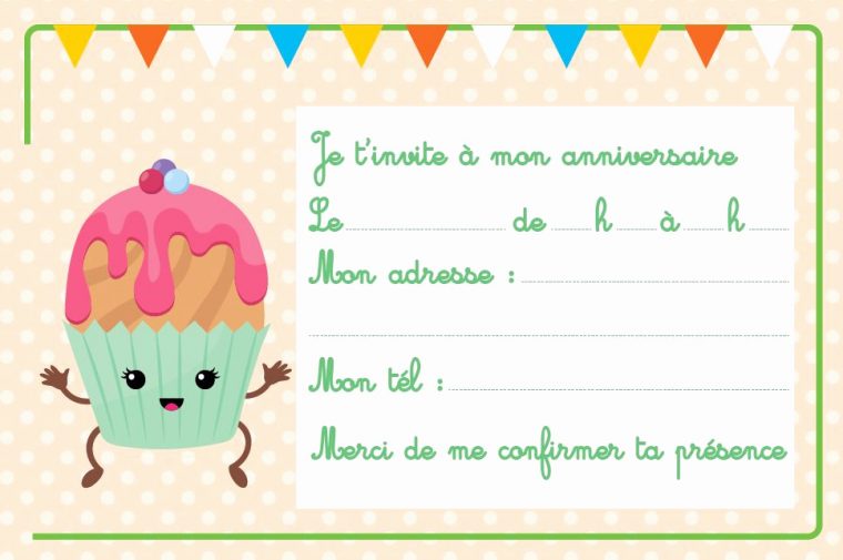 Carte D'Invitation Anniversaire À Imprimer Gratuit Pour serapportantà Carte Invitation Anniversaire Fille