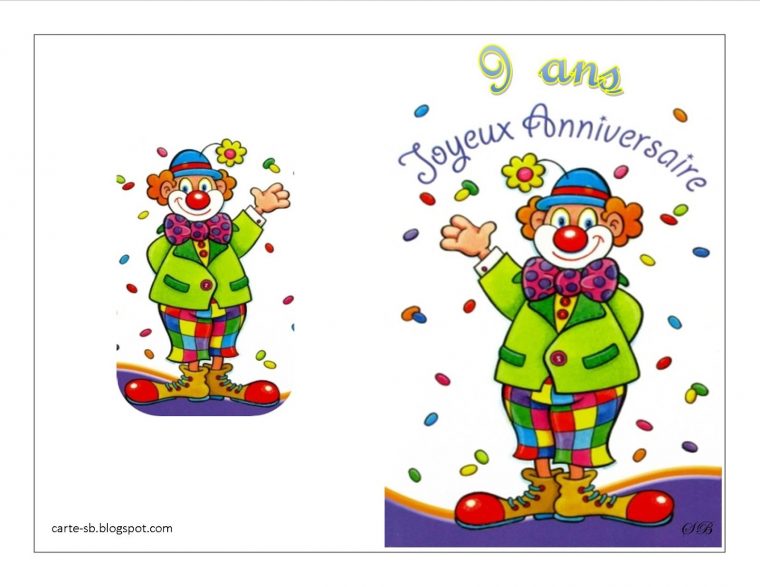 Carte Gratuite À Imprimer: Carte Anniversaire 9 Ans À Imprimer destiné Carte D Anniversaire A Imprimer Gratuite Pour Garcon