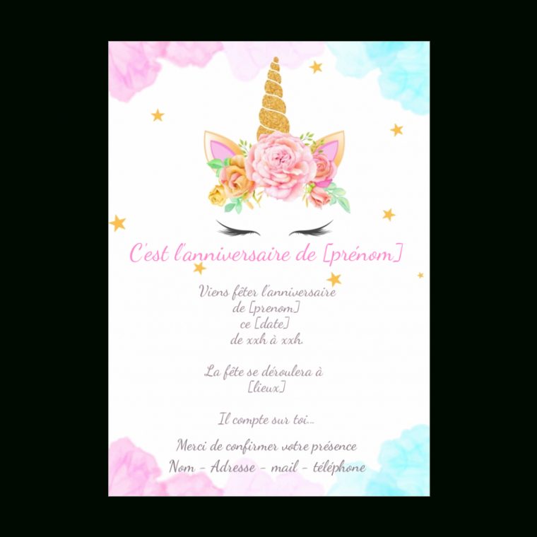 Carte Invitation Anniversaire Enfant Rose Fille Gratuit À intérieur Carton D Invitation Anniversaire Gratuit À Imprimer
