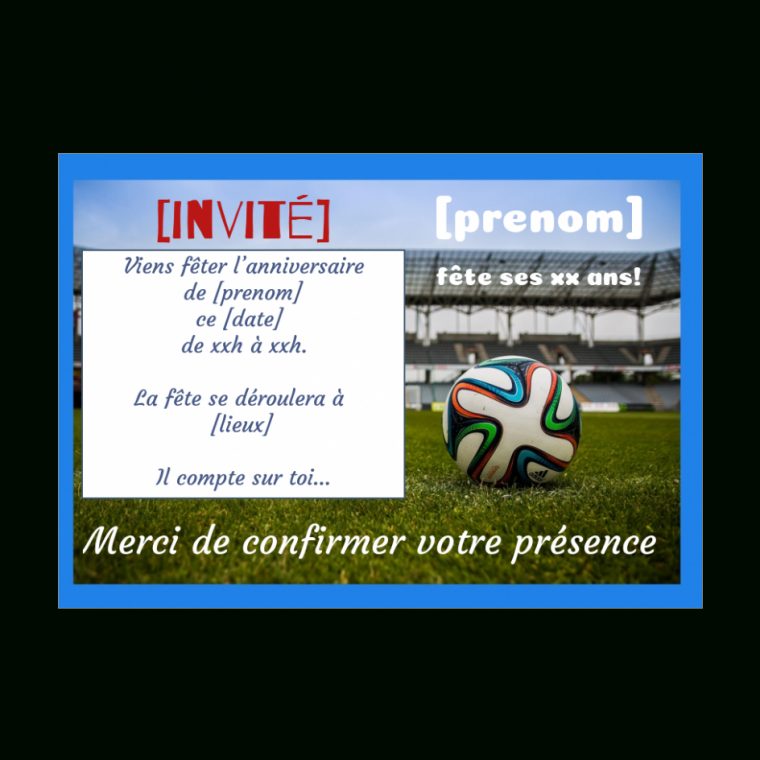 Carte Invitation Anniversaire Football Enfant Sport À dedans Invitation A Imprimer