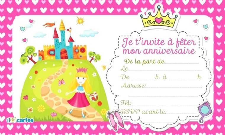 Carte Invitation Princesse Anniversaire pour Invitation Anniversaire À Imprimer Gratuite