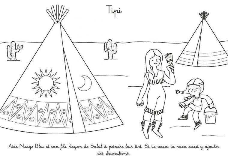 Coloriage À Imprimer : Tipi à Dessin De Tipi