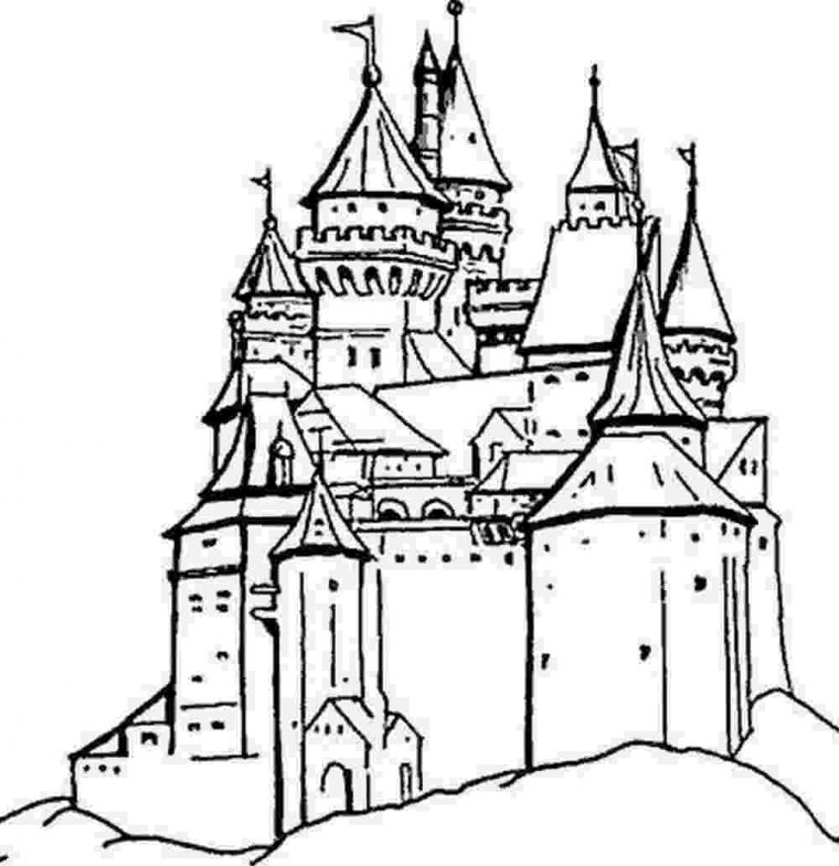 Coloriage De Chateau Impressionnant Galerie Dessin Chateau destiné Coloriage Chateau Princesse Disney