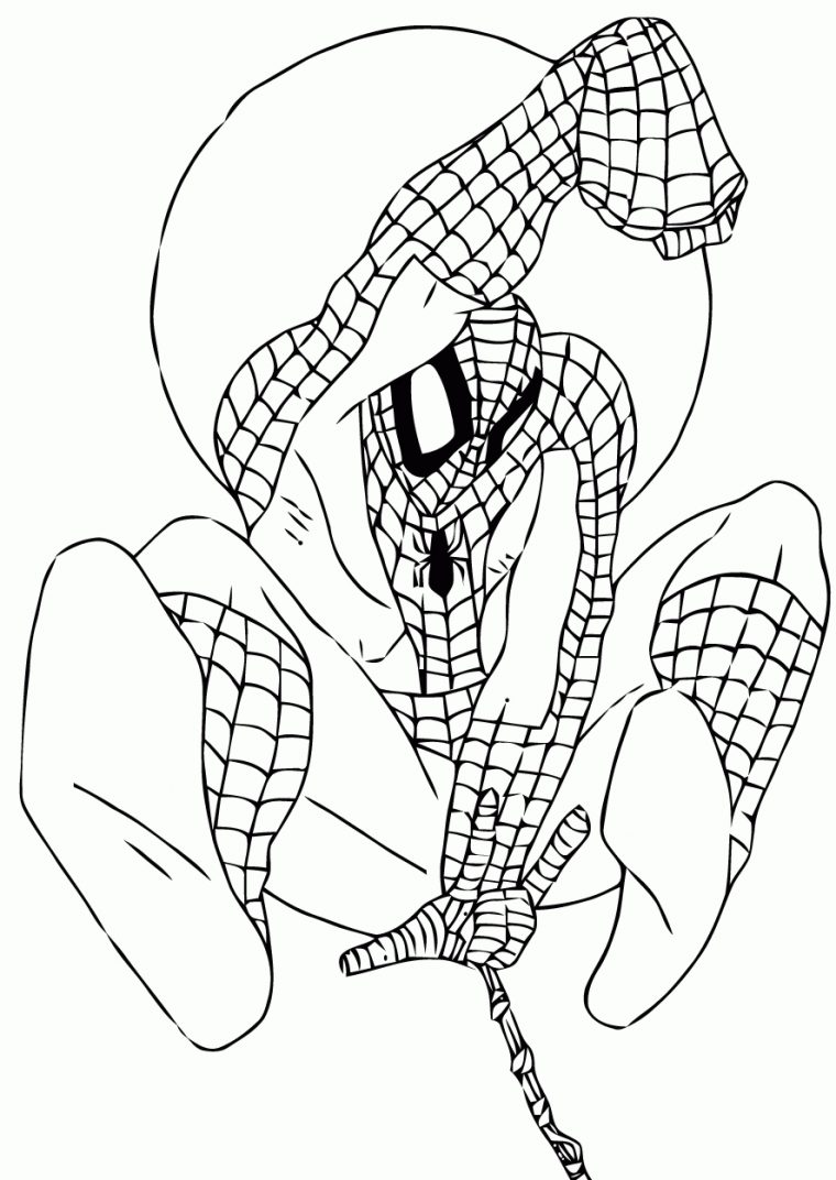 Coloriage De Spiderman À Imprimer Pour Enfants – Coloriage tout Dessin De Spiderman