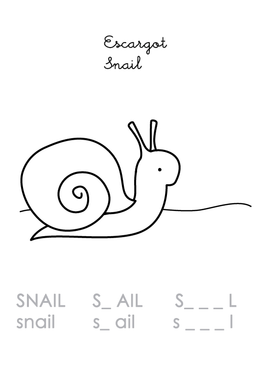 Coloriage En Anglais : Snail – Escargot concernant Coloriage En Anglais