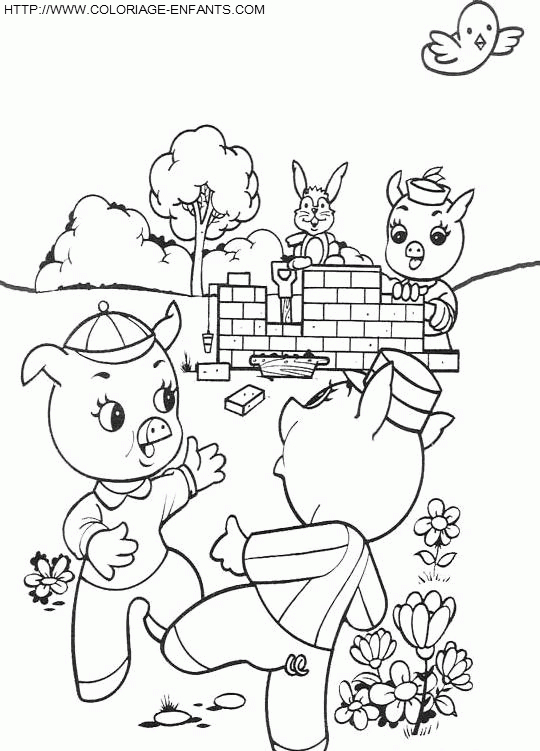 Coloriage Trois Petits Cochons À Imprimer Et À Colorier concernant Coloriage 3 Petit Cochon Coloriage Trois Petits Cochons À Imprimer Et À Colorier concernant Coloriage 3 Petit Cochon