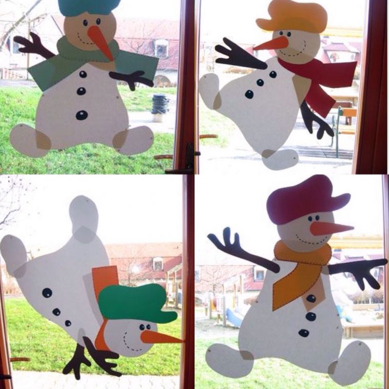 Cute Winter Snowmen | Christmas Window Decorations dedans Fensterdeko Basteln Mit Kindern