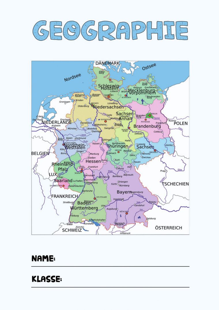 Deckblatt Geographie – 2 | Deckblatt Schule, Deckblatt pour Geographie Deutschland Lernen
