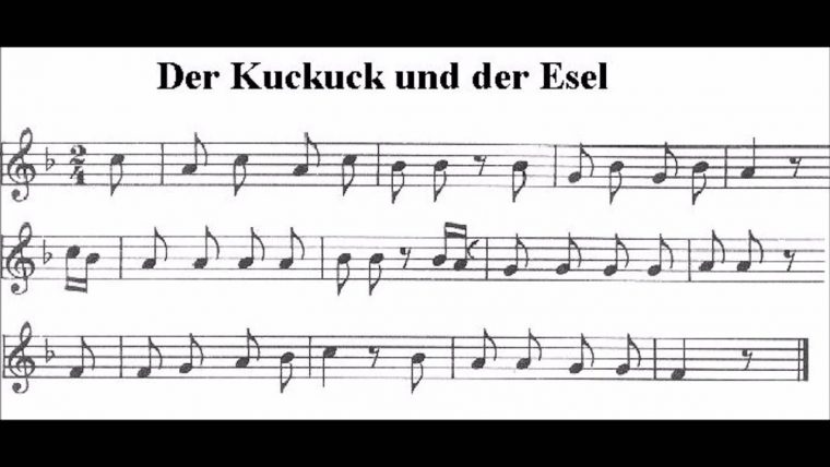 Der Kuckuck Und Der Esel Noten! – Kinderlieder Deutsch intérieur Der Kuckuck Und Der Esel Text
