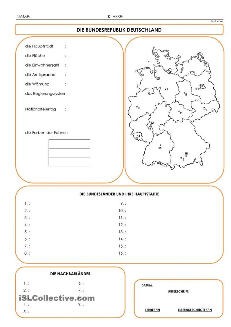 Deutschland 1 | Geographie Unterrichten, Schulunterricht serapportantà Geographie Deutschland Lernen