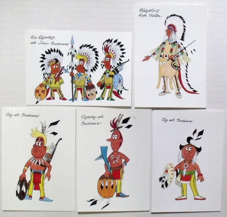 Digedags Postkarten – Indianer 1-5 Zus. Z0-1 intérieur Indianer Kreuzworträtsel