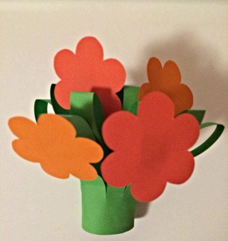 Einen Bunten Blumenstrauß Basteln Mit Kindern – Basteln avec Basteln Aus Papier Mit Kindern