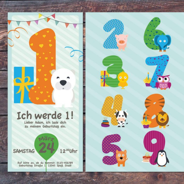 Einladung Geburtstag : Einladungskarten Zum 1 Geburtstag intérieur Geburtstag Einladung Kind