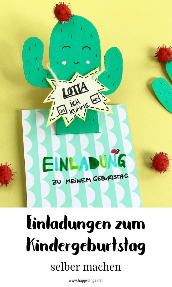Einladungskarten Für Den Kindergeburtstag – Pop-Up Kaktus encequiconcerne Geburtstagseinladungen Kinder
