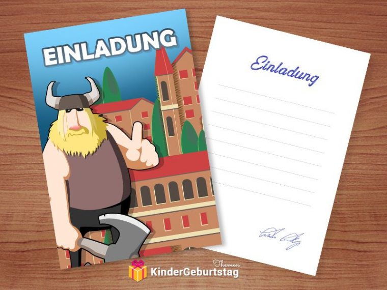 Einladungskarten Wikinger Zum Kindergeburtstag Basteln tout Kindergeburtstag Wikinger