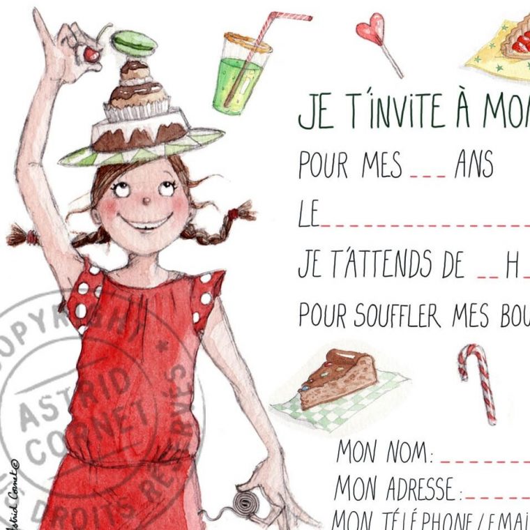Épinglé Par Lu Xiao Wan Sur Accessoires Anniversaire dedans Carte Invitation Anniversaire Fille
