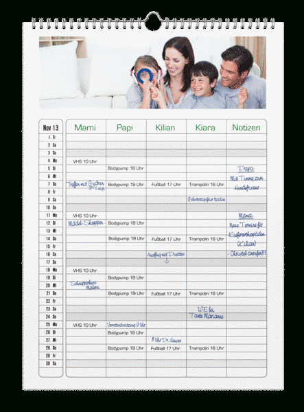 Familienkalender Als Fotokalender Mit Eigenen Fotos Erstellen avec Kalender Mit Eigenen Fotos Gestalten Kostenlos