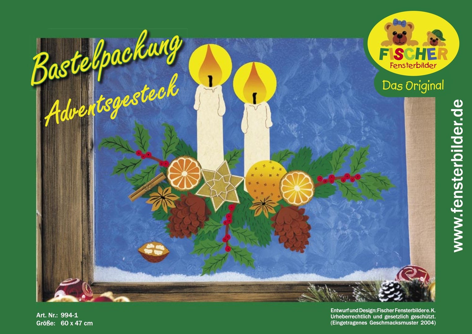 Fensterbild Bastelvorlage Adventsgesteck - Fischer concernant Basteln Mit Tonpapier Vorlagen Weihnachten