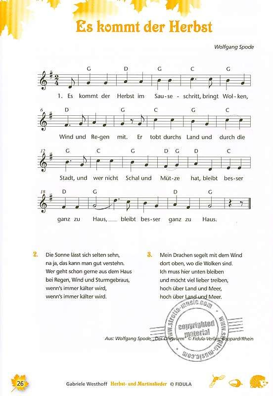 Genial Lied Der Herbst Ist Da Mit Instrumenten Begleiten tout Kinderlied Der Herbst Ist Da