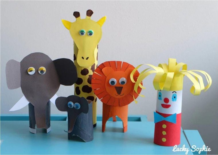 Girafe Éléphant Lion Clown En Rouleau Papier Toilette serapportantà Bricolage En Papier Girafe Éléphant Lion Clown En Rouleau Papier Toilette serapportantà Bricolage En Papier