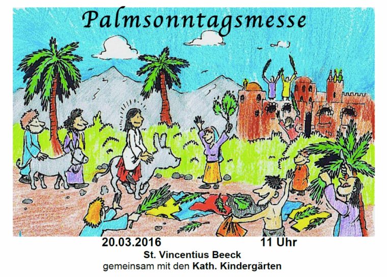 Herzliche Einladung Zur Palmsonntagsmesse Für Kinder | St pour St Martin Einladung