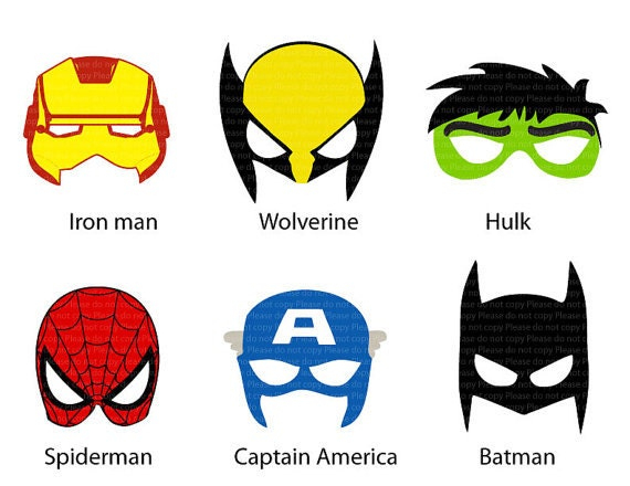 Instant Dl-6 Superhero Mask Cut-Out Birthday Party Printable dedans Masque A Imprimer Super Heros
