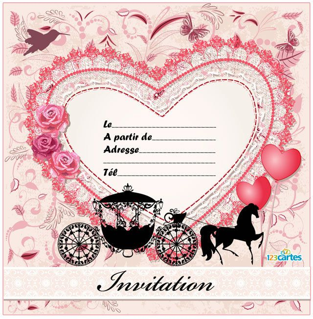 Invitation Anniversaire Coeur De Princesse – Princesses à Carte D Invitation Anniversaire À Imprimer