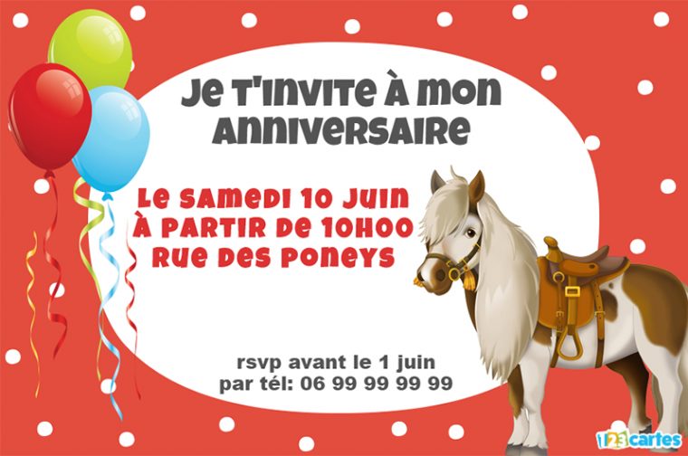Invitation Anniversaire Du Petit Poney | Invitation concernant Carton Invitation Anniversaire Gratuit À Imprimer