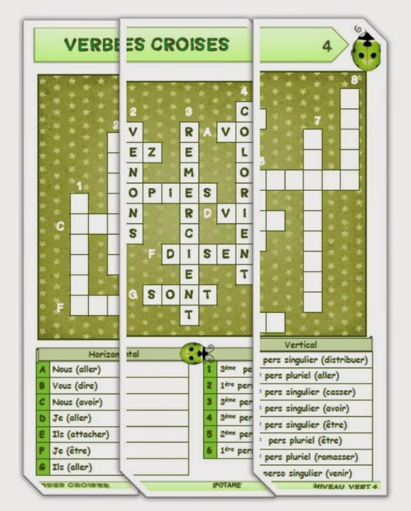 Ipotâme .Tâme: Ce1 / 2 Conjugaison : Mots Croisés pour Ipotame Maths Ce1