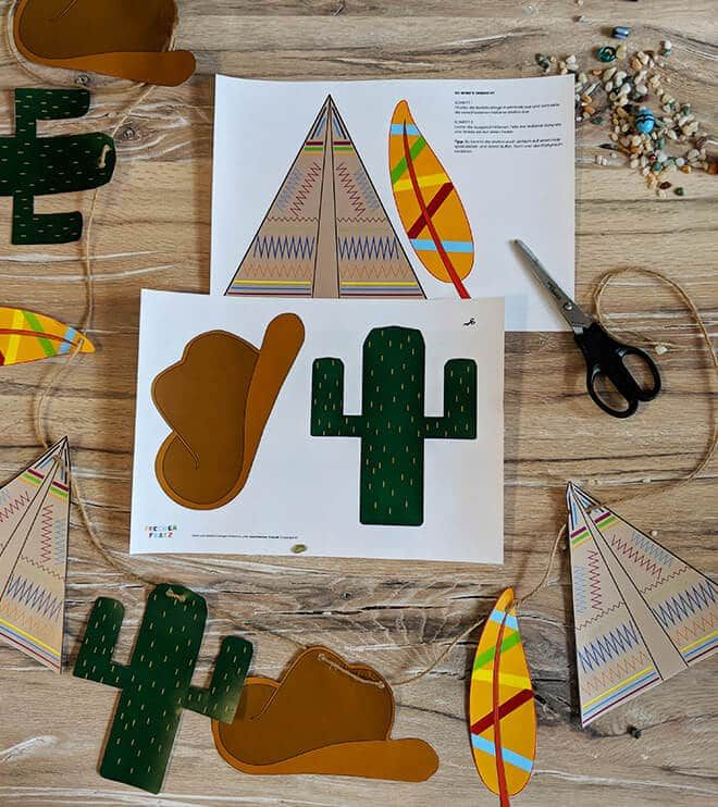 Kindergeburtstag-Indianer-Girlande | Cowboy Und Indianer concernant Indianer Kindergeburtstag