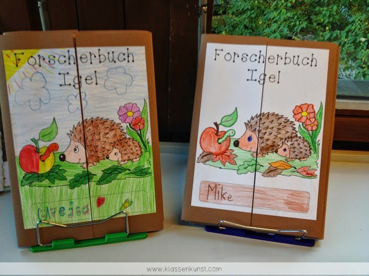 Klassenkunst: Igelbuch intérieur Thema Igel In Der Grundschule