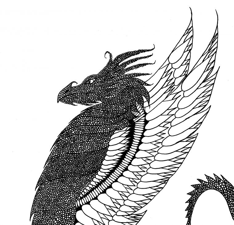 Le Dragon Par Leen Margot – Coloriage Adulte – Coloriages encequiconcerne Coloriage De Dragon