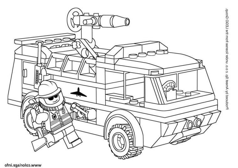 Lego City Pompier Avec Camion De Pompier Coloriage # avec Coloriage Lego City