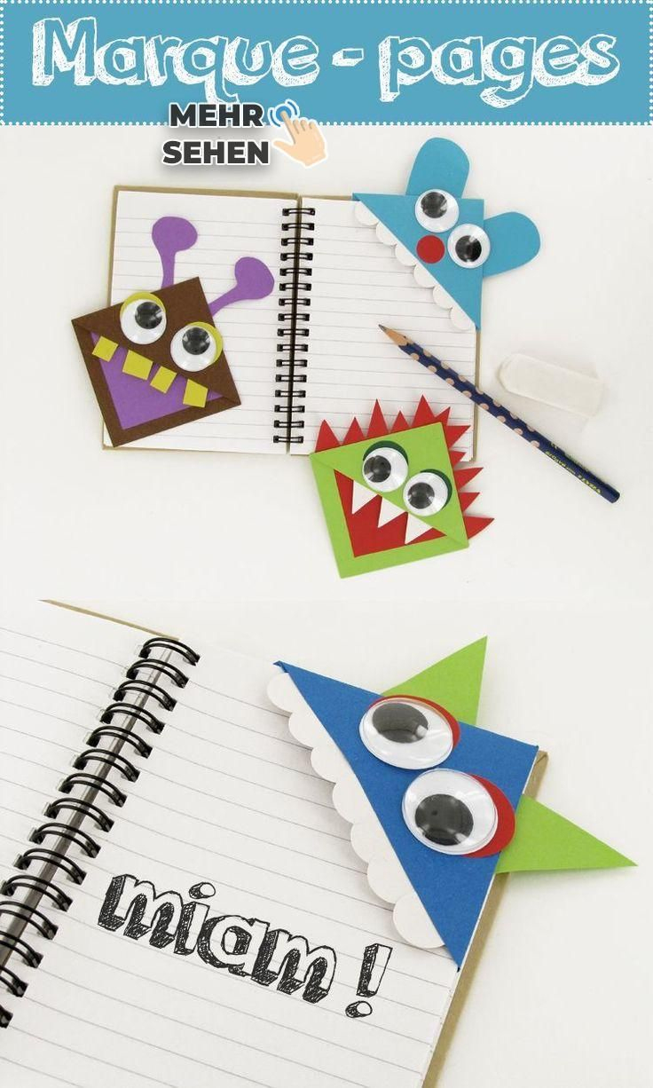 Lesezeichen Für Kleine Monster – Aktivitäten Für Kinder serapportantà Magnetlesezeichen Basteln