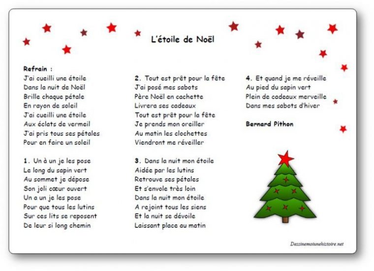 L'Étoile De Noël, Une Chanson De Bernard Pithon – Paroles destiné J'Ai Ramassé Des Champignons Paroles