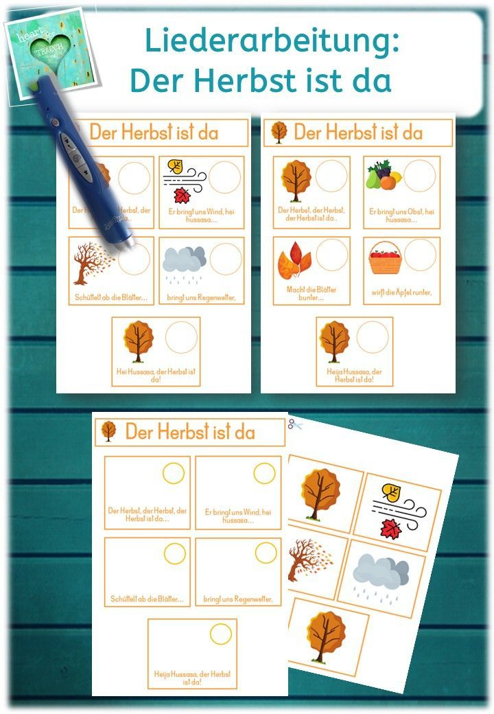 Liederarbeitung - Der Herbst Ist Da - Unterrichtsmaterial à Kinderlied Der Herbst Ist Da