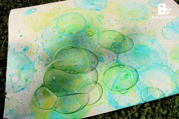 Malen Mit Seifenblasen – | Blasenmalerei avec Verschiedene Maltechniken