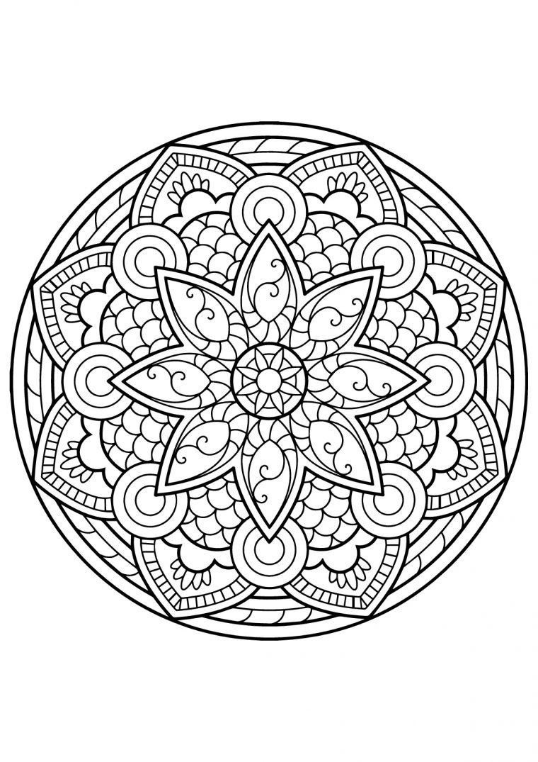 Mandala Complexe Livre Gratuit 4 - Coloriage Mandalas concernant Mandala Cm2 À Imprimer