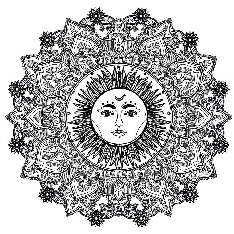Mandala Sun 123Rf – M&Alas Adult Coloring Pages tout Mandala Pour Adulte