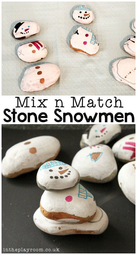 Mix N Match Stone Snowmen | Basteln Mit Kindern Winter concernant Winteraktivitäten Mit Kindern