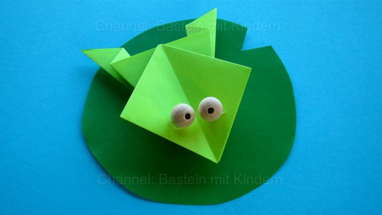 Origami Frosch Falten Mit Papier – Einfache Tiere Baste pour Tiere Falten Kindergarten