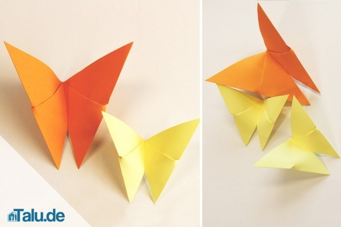 Origami-Schmetterling Basteln – 90-Sekunden-Anleitung Zum à Tiere Falten Kindergarten