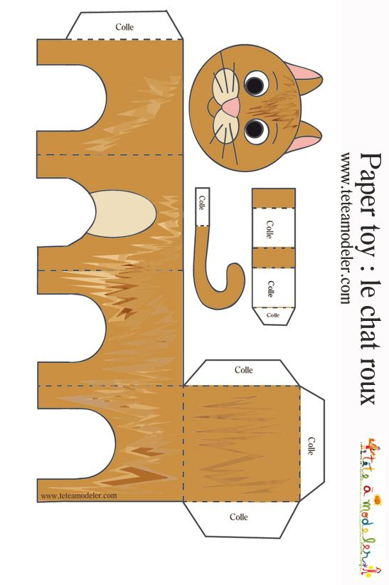 Paper Toy Du Chat Roux À Imprimer | Paper Toy, Jouets En pour Paper Toy A Imprimer