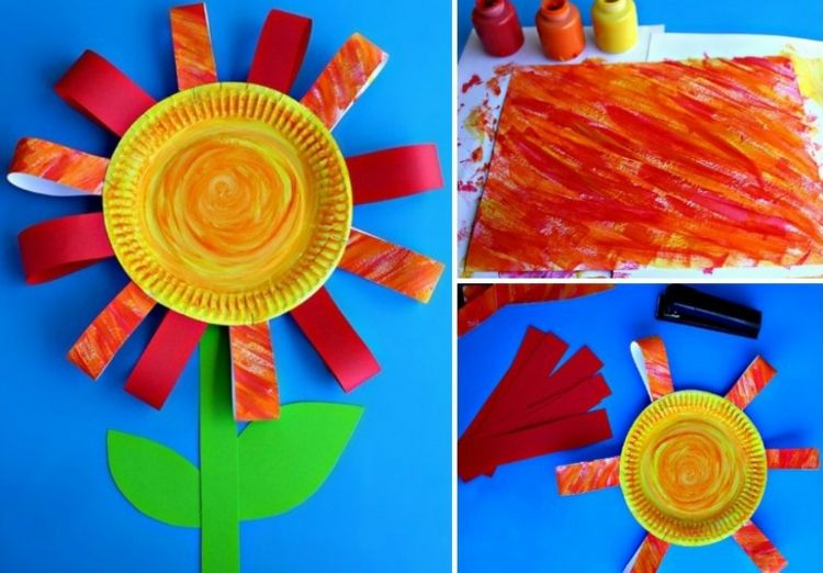 Papierblumen Basteln Mit Kindern Frühlingsbasteln destiné Sonne Basteln Mit Kindern